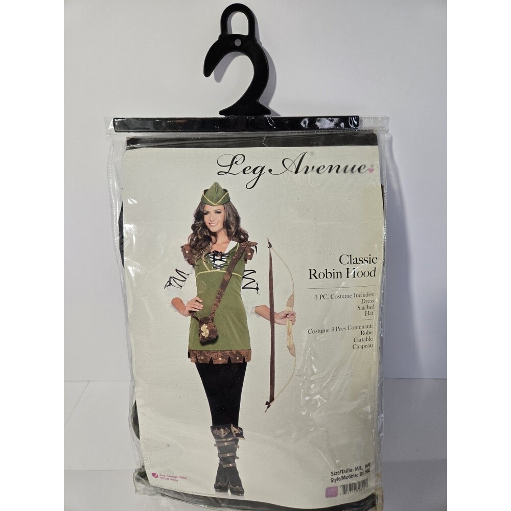 Leg Avenue Classic Robin Hood Costume Women M/L 3 Piece Style 85366 Halloween